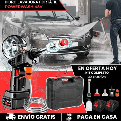 Hidrolavadora Portátil PowerWash 48V – Limpieza sin límites TK
